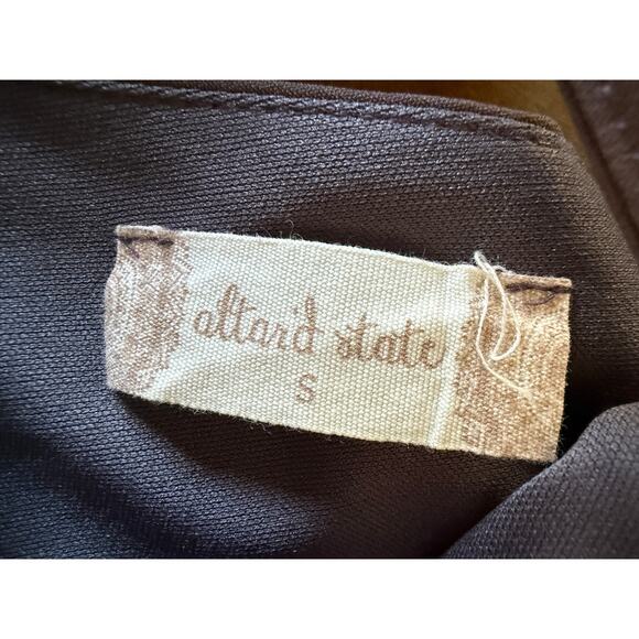 Altar’d State Floral Choker Neck Long Sleeve Shift Dress Taupe Small - Picture 2 of 7